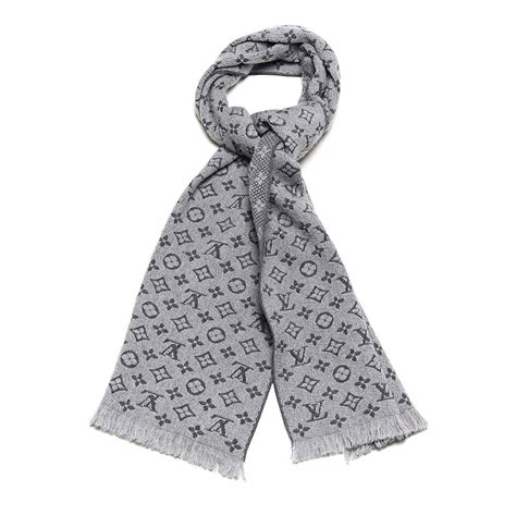 louis vuitton scarf mens grey|Louis Vuitton wool scarf.